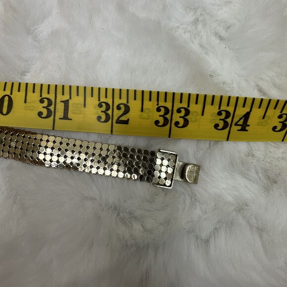 Vintage Whiting & Davis Gold Mesh Retro Disco Thin Belt Size Small/Medium 32” main image 11